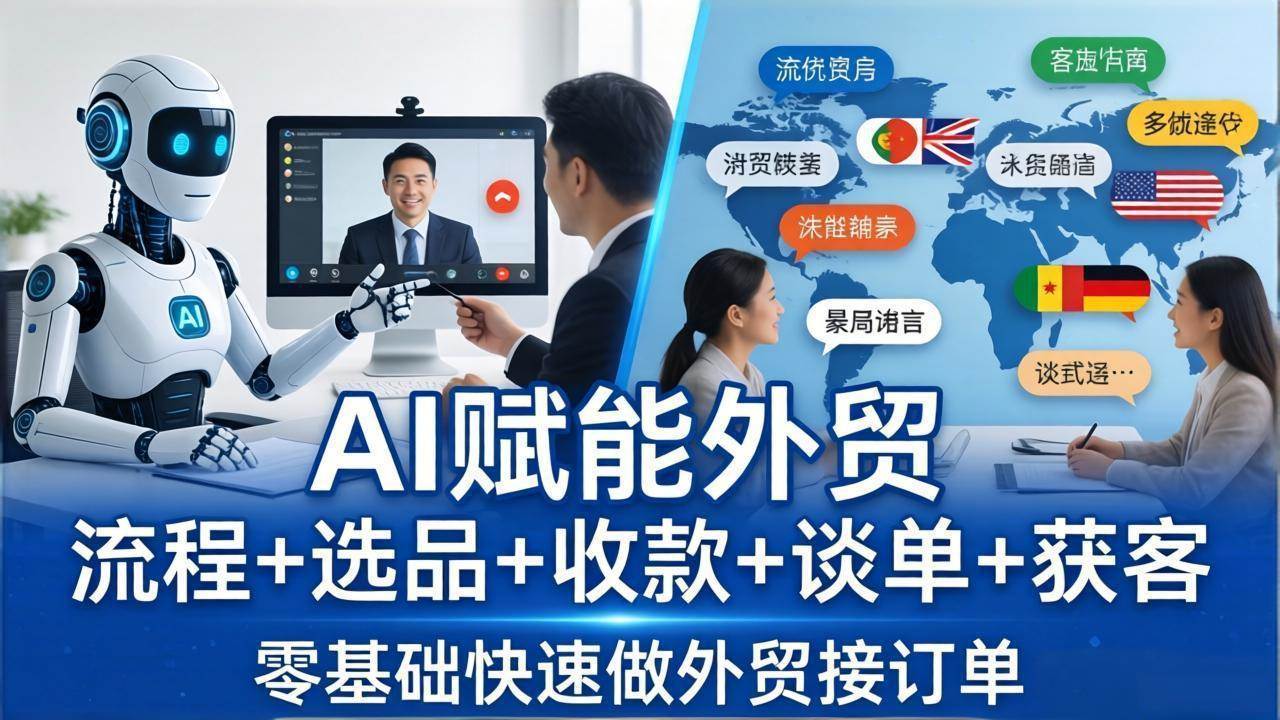 外贸+AI实战课：流程、选品、收款、谈单、获客，零基础也能快速接订单-安索博客网