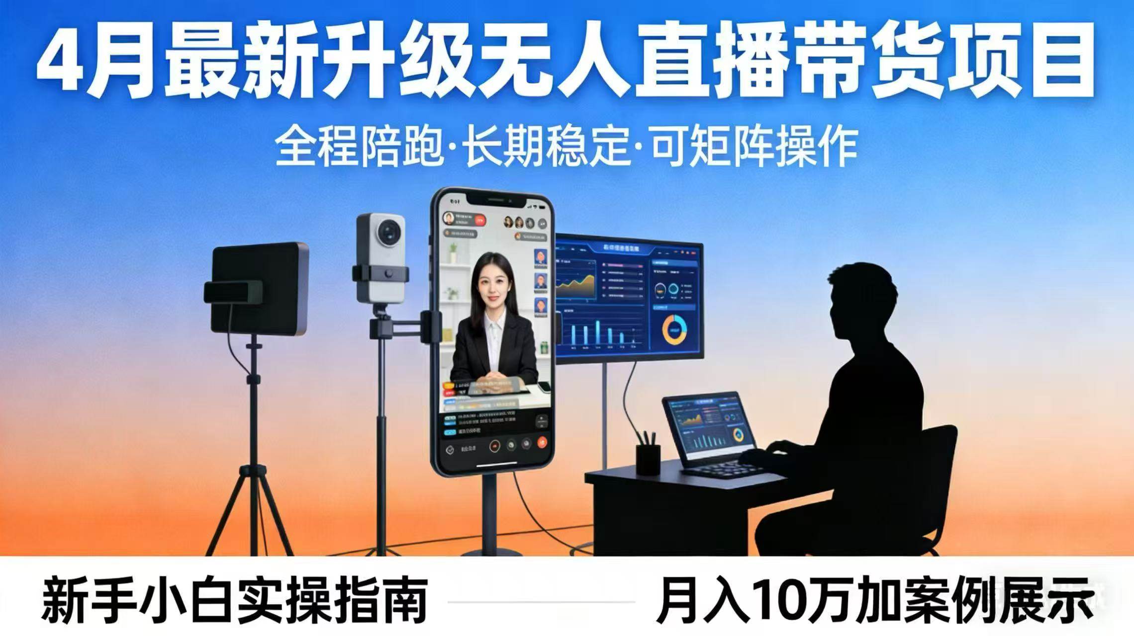 4月最新升级！无人直播带货，新手小白每天半小时，月入十万不是梦-安索博客网