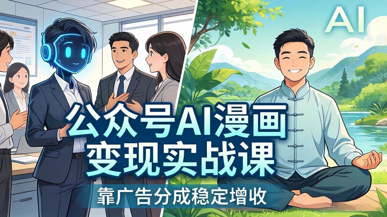（17921期）公众号AI漫画变现实战课：星座/职场/养生多赛道+智能体发文，靠广告分成稳定增收-安索博客网