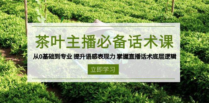 （13961期）茶叶主播话术课 从0到专业 提升语感表现力 掌握直播话术套路-安索博客网