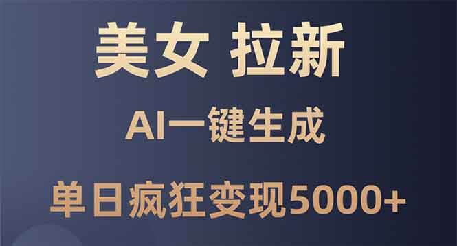 美女拉新新玩法，AI一键搞定，日赚5000+，小白也能轻松上手！-安索博客网