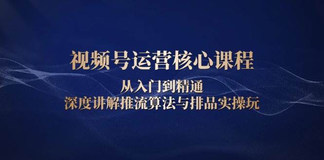 视频号运营核心课，从小白到大神，手把手教你搞懂推流算法和排品玩法-安索博客网