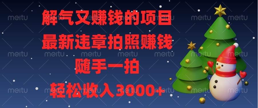 （13804期）又能出口气又能赚钱！抓拍违章，随手一拍月入3000+-安索博客网