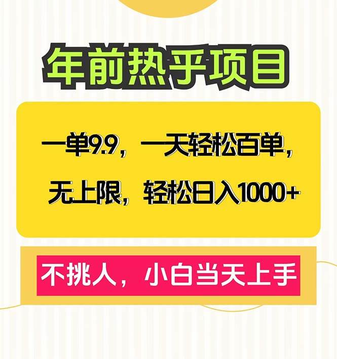 一天赚1000+？9.9一单，小白也能轻松上手！-安索博客网