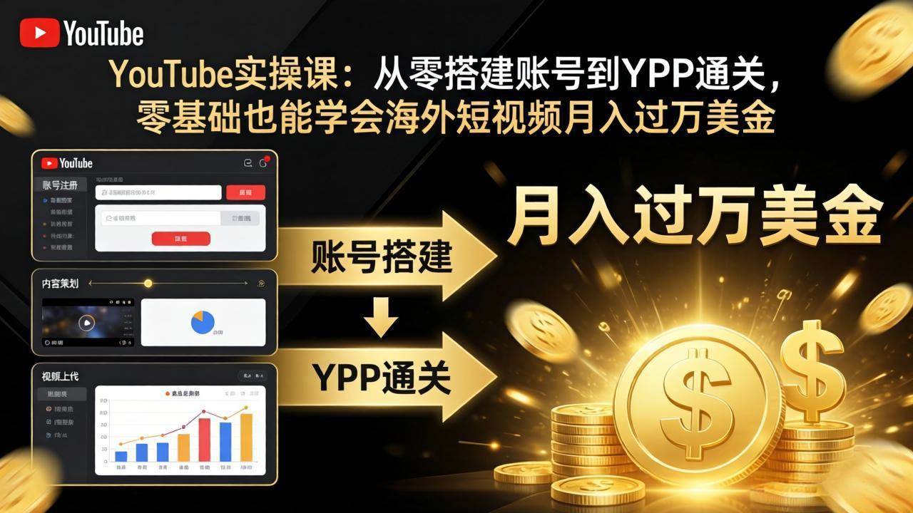 （17897期）YouTube实操课：手把手教你从零搭账号到过YPP，小白也能轻松月入上万美金-安索博客网