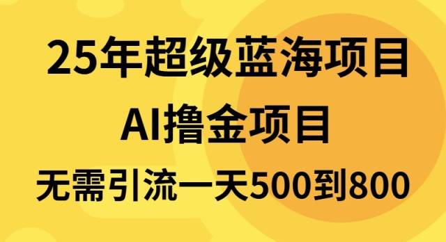 25年超级蓝海项目来啦！一天能赚800+，半搬砖模式，还不用自己引流-安索博客网