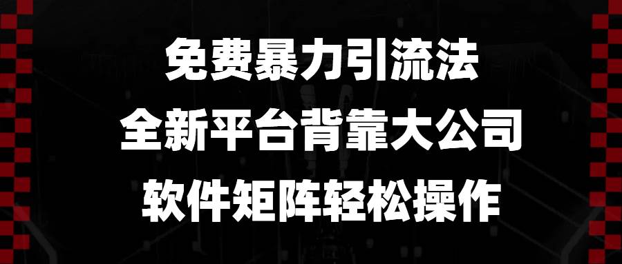 零成本暴力引流新玩法！大公司新平台，软件矩阵轻松搞定-安索博客网