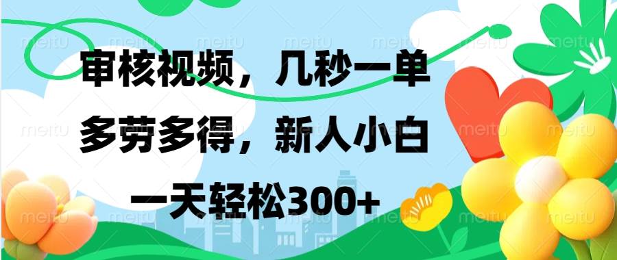 视频审核项目，新手也能干，活多钱也多，小白一天轻松300+-安索博客网