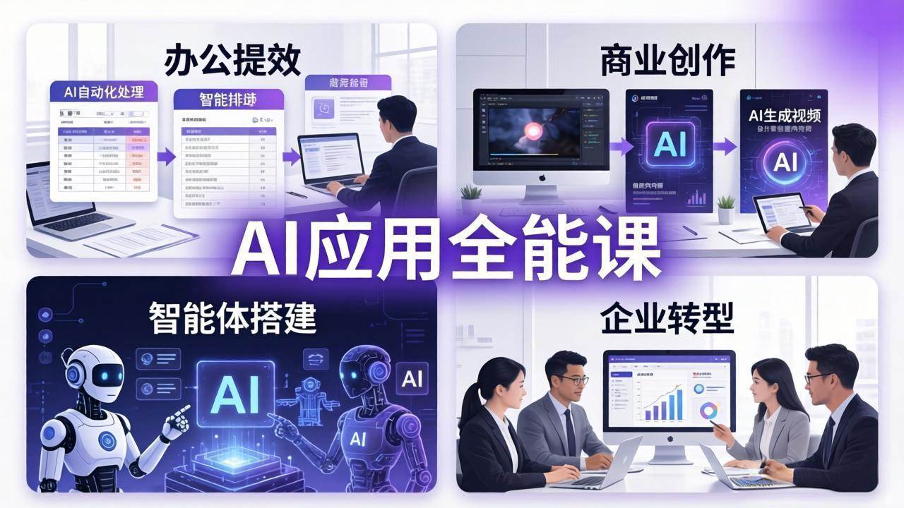 AIGC 应用全能课：办公提效、商业创作、智能体搭建、企业转型，一站式搞定AI-安索博客网