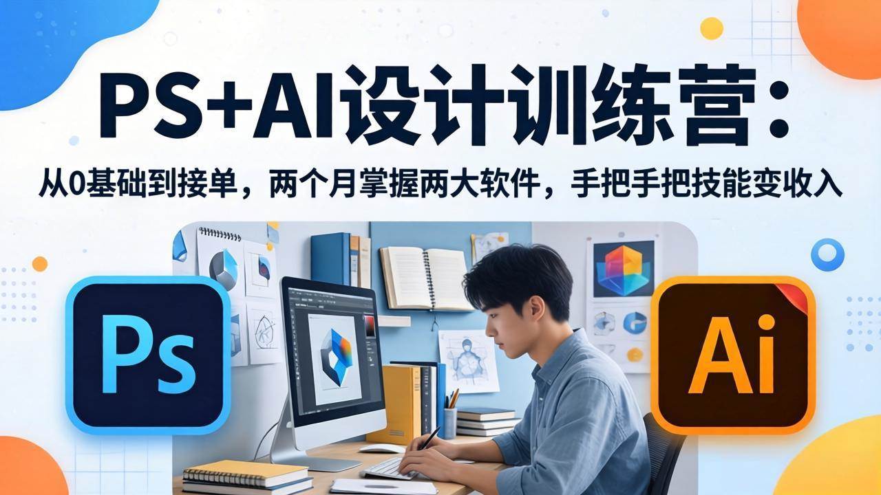 PS+AI设计训练营：两个月从零到接单，手把手教你用技能赚钱-安索博客网