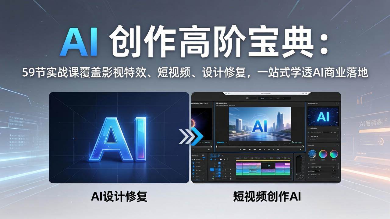 17887期）AI创作高阶宝典：59节实战课，影视特效、短视频、设计修复全搞定，轻松学会AI商业落地-安索博客网