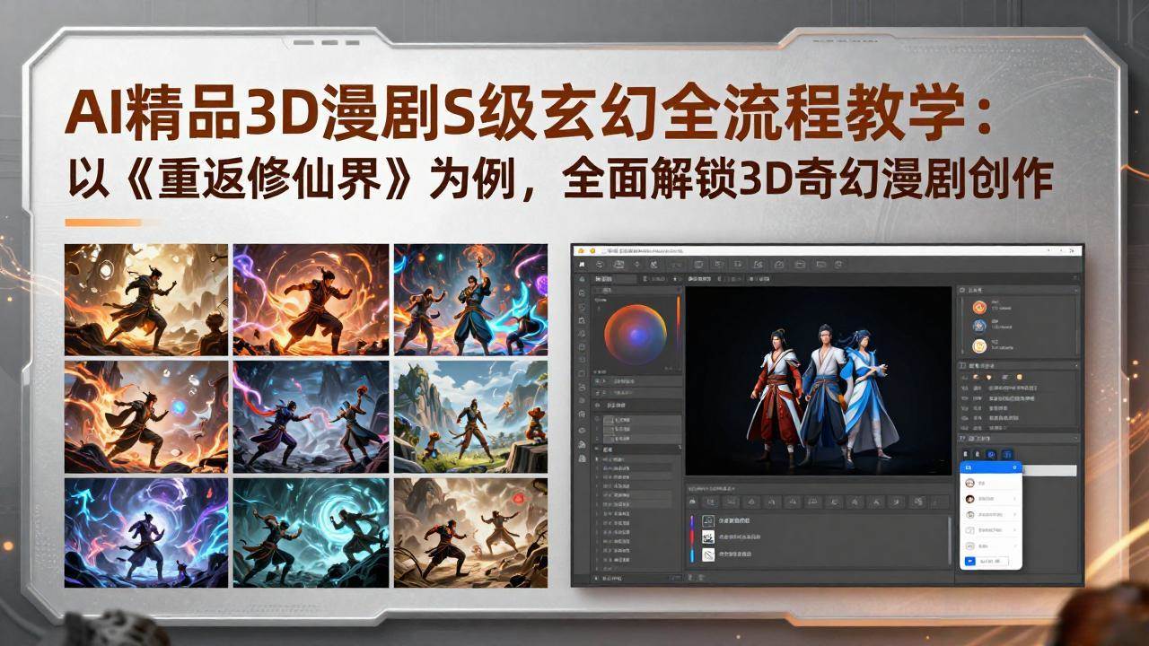 17882期：AI做3D漫剧，手把手教你搞出S级玄幻大片！用《重返修仙界》当例子，带你玩转3D奇幻漫剧-安索博客网