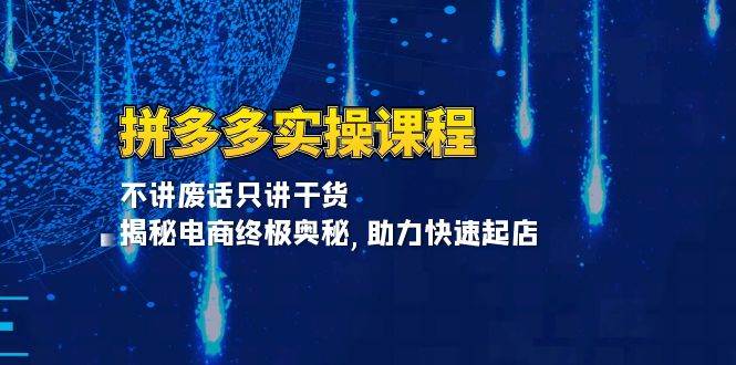 拼多多实操课：不说废话只讲真本事，带你揭开电商赚钱的秘密，快速把店搞起来-安索博客网