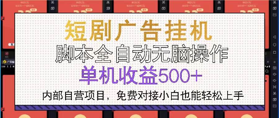 （13540期）短剧广告自动挂机 一台电脑一天赚500+ 新手也能轻松搞定-安索博客网