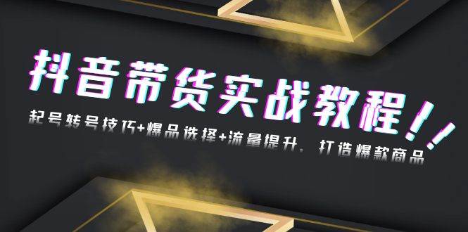 抖音带货实战课：起号转号技巧+爆品选择+流量提升，教你轻松打造爆款-安索博客网