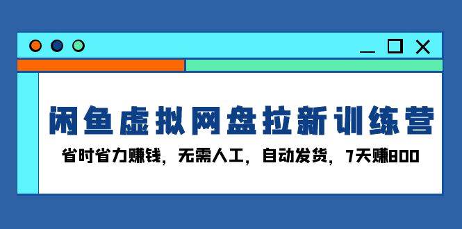 （13524期）闲鱼虚拟网盘拉新训练营：省心省力赚小钱，自动发货，7天挣800-安索博客网