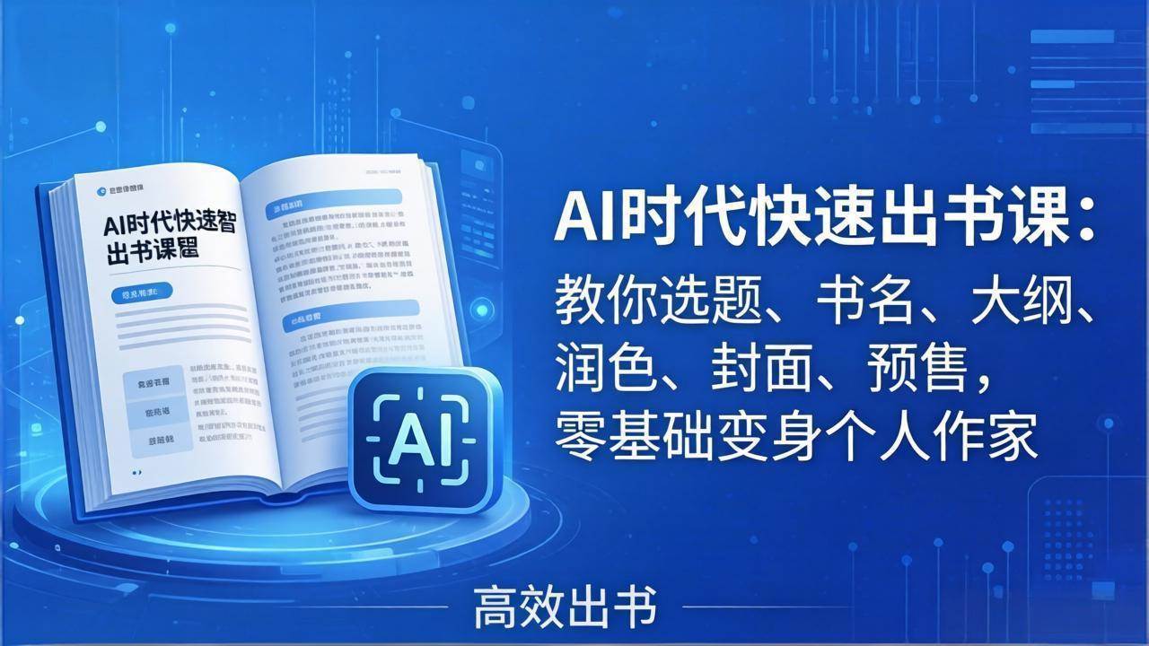 7天AI闪电写书课：零基础也能变身作家，手把手教你出书变现-安索博客网