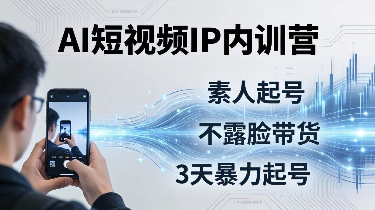 （17852期）2026AI短视频IP内训营：从素人起号到不露脸带货，3天暴力起号全流程拆解-安索博客网