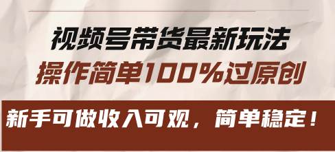 视频号带货新套路，操作简单100%过原创，新手也能赚不少钱-安索博客网