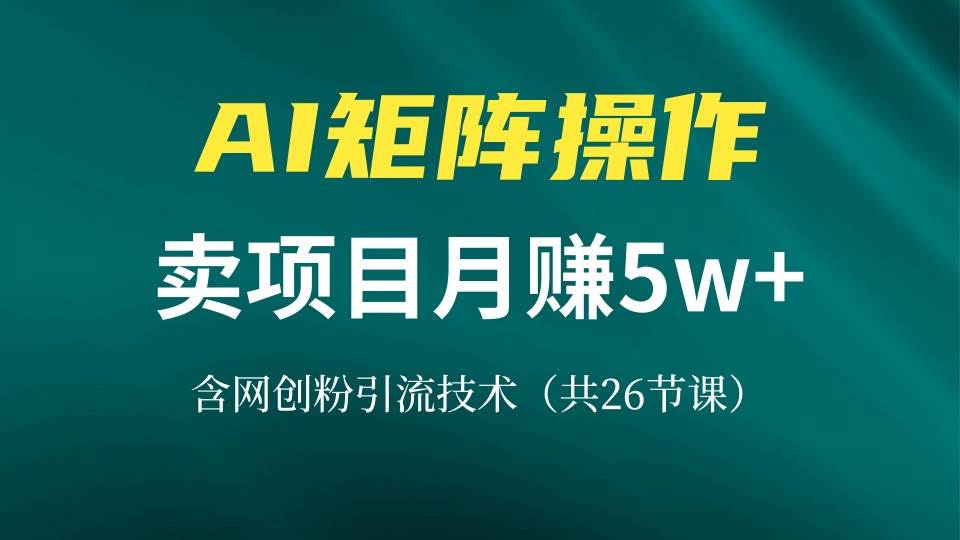网创IP打造课，靠AI卖项目月入5万+，还送引流技巧（总共26节课）-安索博客网