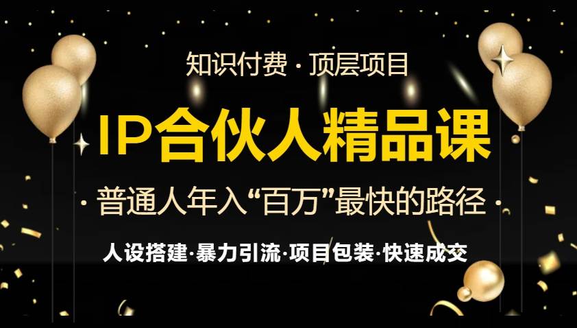 （13297期）IP合伙人最新精品课，知识付费全流程+最强引流术+小白避坑指南-安索博客网