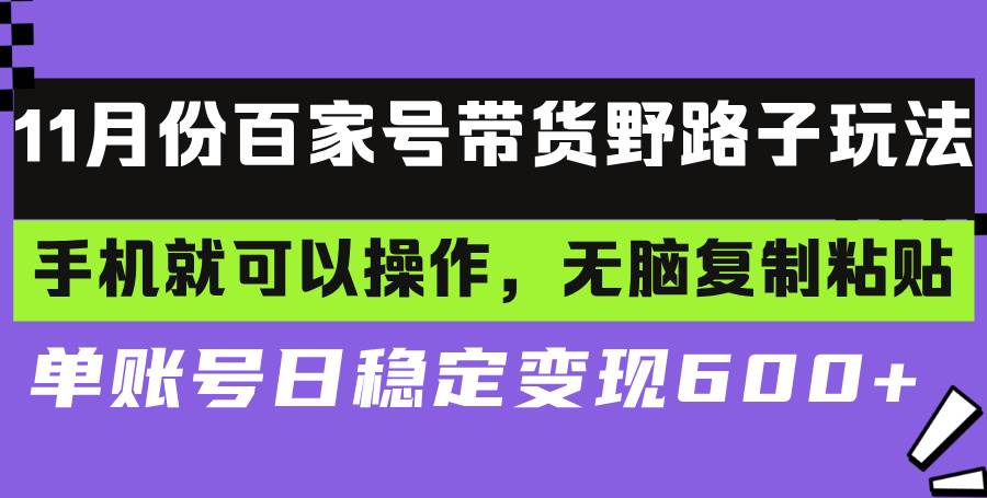 （13281期）百家号带货，手机搞定，复制粘贴就完事，单账号每天稳赚…-安索博客网
