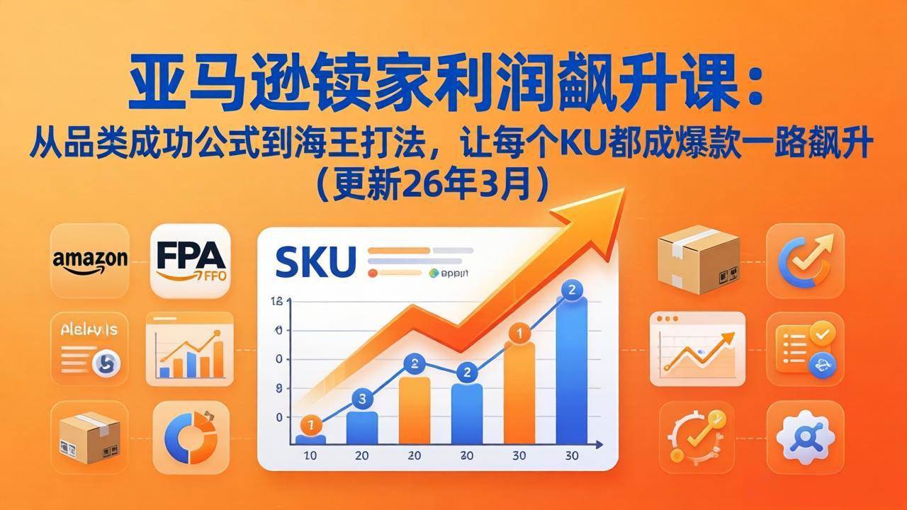 亚马逊卖家利润飙升课：从品类成功公式到海王打法，让每个SKU都成爆款一路飙升（更新到26年3月）-安索博客网