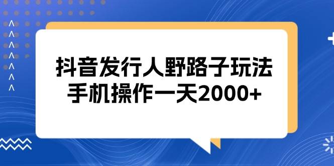 抖音发行人野路子玩法，手机就能干，一天2000+不是吹的-安索博客网