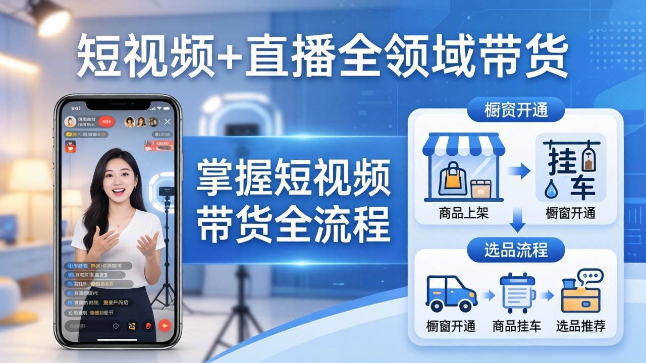 短视频+直播带货，手把手教你从0到1赚到钱-安索博客网