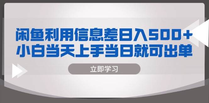 （13170期）闲鱼玩信息差，每天多赚500+，小白当天就能出单-安索博客网