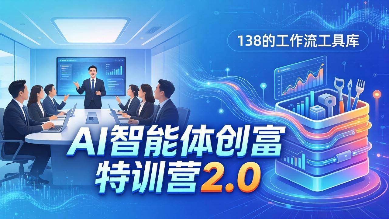 AI智能体创富训练营2.0：3天闭门直播+视频课+工具库，手把手教你搭建智能体，还送138个工作流-安索博客网