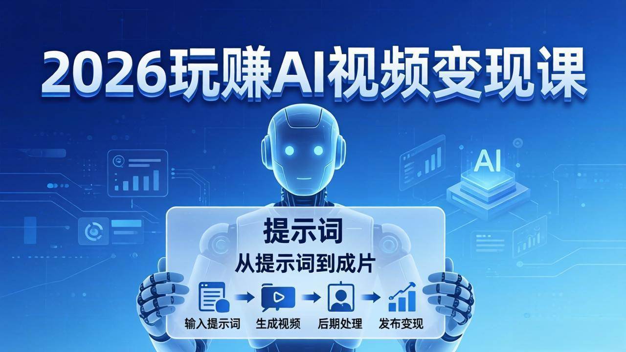 2026玩赚AI视频变现课：轻松搞定AI视频，从写提示词到出片，又快又稳-安索博客网
