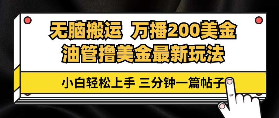 油管搬运赚美金，小白也能轻松上手！万播200刀，三分钟搞定一篇帖子-安索博客网