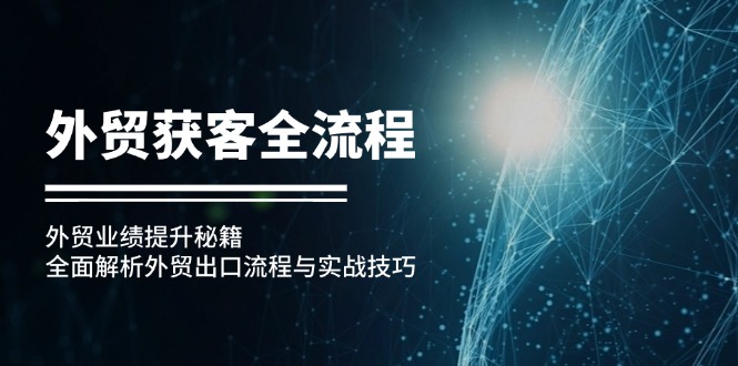 （12982期）外贸获客全流程：外贸业绩提升秘籍：全面解析外贸出口流程与实战技巧-安索博客网