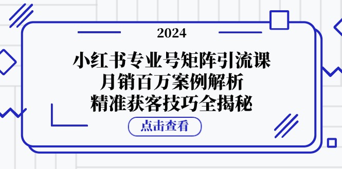 小红书专业号矩阵引流课，月销百万案例解析，精准获客技巧全揭秘-安索博客网
