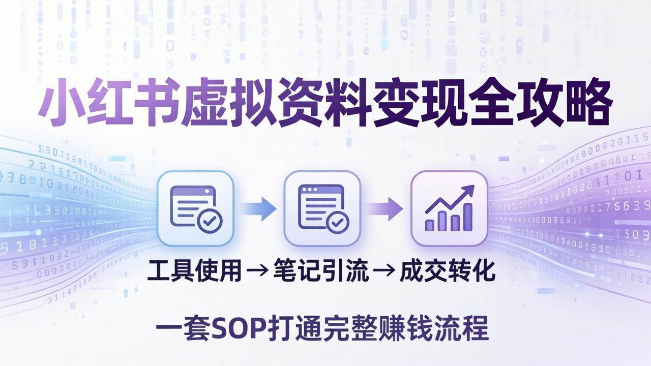 小红书虚拟资料变现全攻略：从工具玩到成交，一套 SOP 带你打通赚钱路子-安索博客网