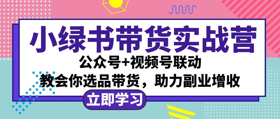 小绿书AI带货实战营：公众号+视频号一起玩，手把手教你选品带货，副业赚钱轻轻松松-安索博客网
