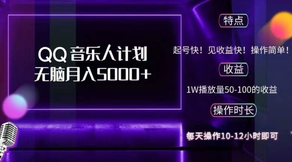 2024 QQ音乐人计划：纯傻瓜操作，轻松月入5000+，还能批量搞-安索博客网