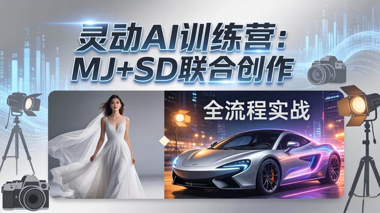 （17795期）灵动AI训练营-3.0课程：MJ+SD联手搞创作，从婚纱大片到汽车广告，摄影后期全流程实战-安索博客网