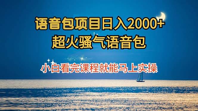语音包项目：一天赚2000+，超火骚气语音包，小白看完就能上手干-安索博客网