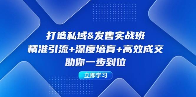 （12642期）私域&发售实操班：精准引流+深度培育+高效成交，一步到位-安索博客网