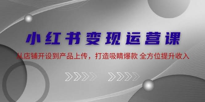 小红书赚钱运营课：手把手教你开店、上传产品，做出爆款内容，收入翻倍不是梦-安索博客网