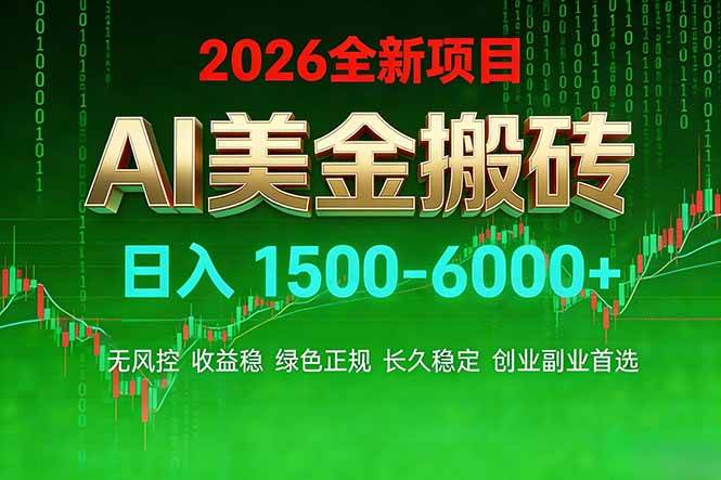 AI美金搬砖项目 | 每天赚1500-6000块 | 收益稳、风险小 | 欢迎实地考察 | 创业副业首选-安索博客网
