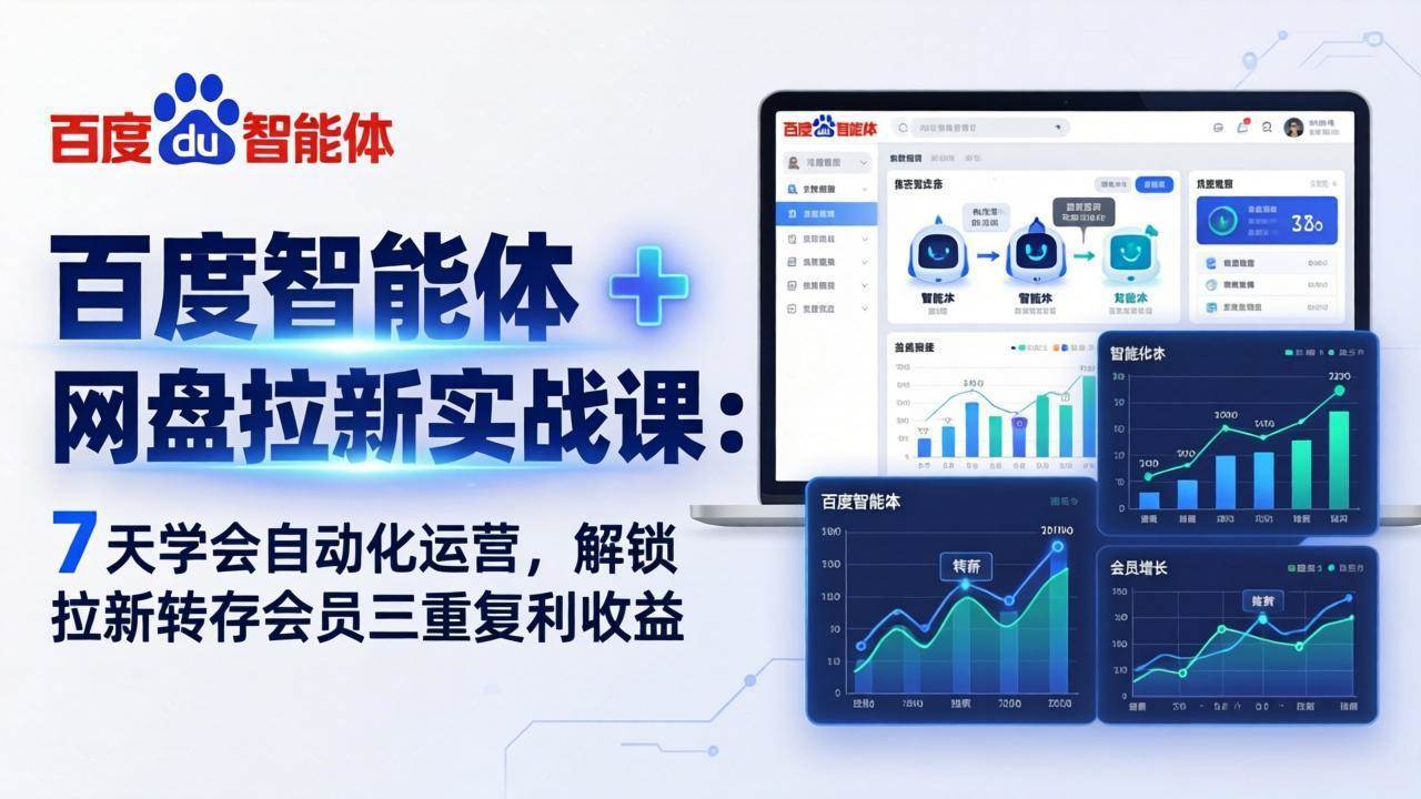 17763期百度智能体：7天搞定自动运营，拉新、转存、会员三份收益一起赚-安索博客网