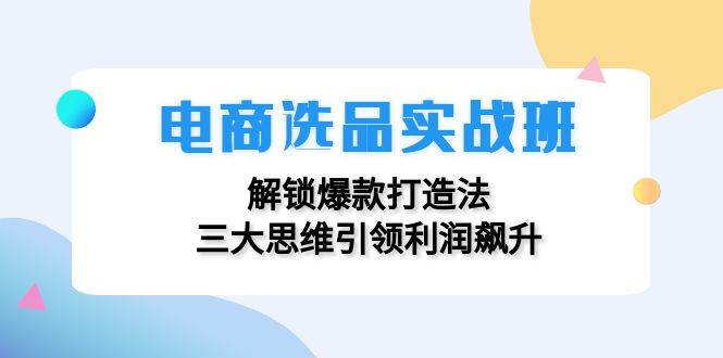 电商选品实战班：轻松搞定爆款，三大思维让利润飞起来-安索博客网