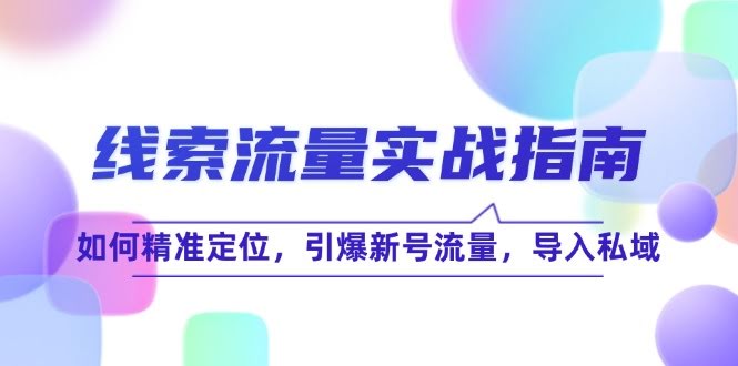 手把手教你玩转线索流量：找准方法，新号也能爆火，轻松把客户引到私域-安索博客网