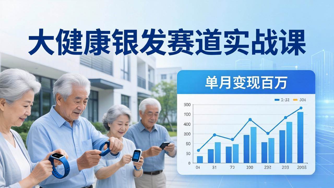 大健康银发赛道实战课：视频号月入百万的秘密，手把手教你精准获客、高效变现-安索博客网