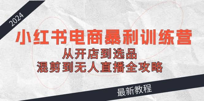 （12361期）2024小红书电商暴利训练营：从开店到选品，混剪到无人直播全攻略-安索博客网