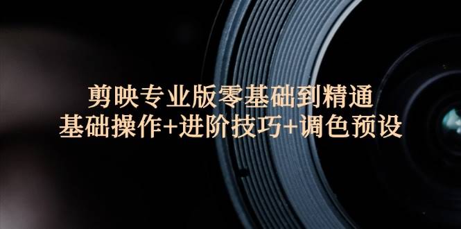 12310期 剪映专业版，零基础也能变大神：从入门到精通，基础操作+进阶玩法+调色模板-安索博客网