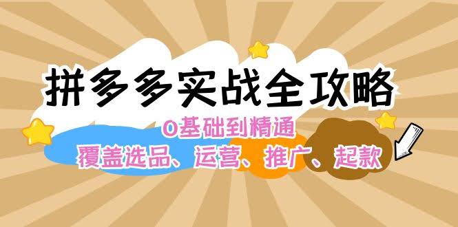 拼多多全攻略：从零开始到高手，选品、运营、推广、起款都有-安索博客网